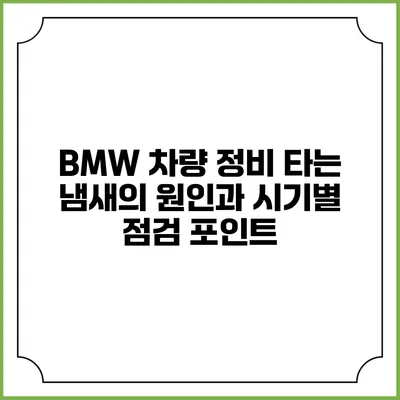 BMW 차량 정비: 타는 냄새의 원인과 시기별 점검 포인트