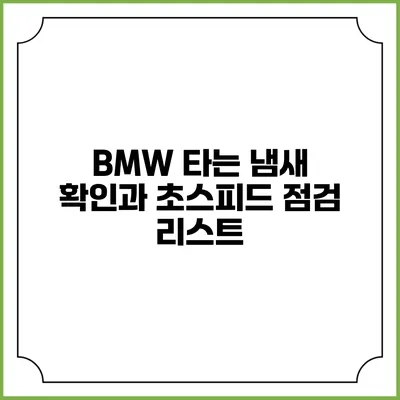 BMW 타는 냄새 확인과 초스피드 점검 리스트