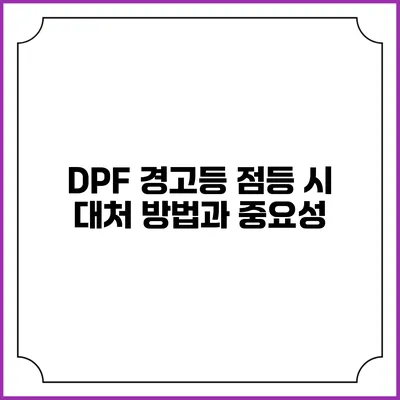 DPF 경고등 점등 시 대처 방법과 중요성