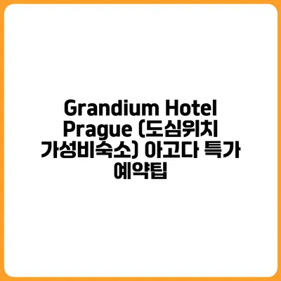 Grandium Hotel Prague (도심위치 가성비숙소) 아고다 특가 예약팁