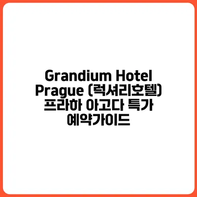 Grandium Hotel Prague (럭셔리호텔) 프라하 아고다 특가 예약가이드