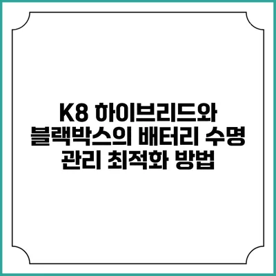K8 하이브리드와 블랙박스의 배터리 수명 관리 최적화 방법