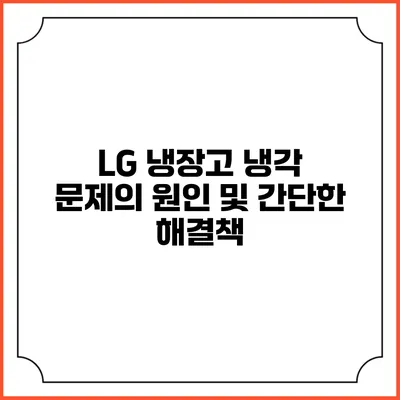 LG 냉장고 냉각 문제의 원인 및 간단한 해결책