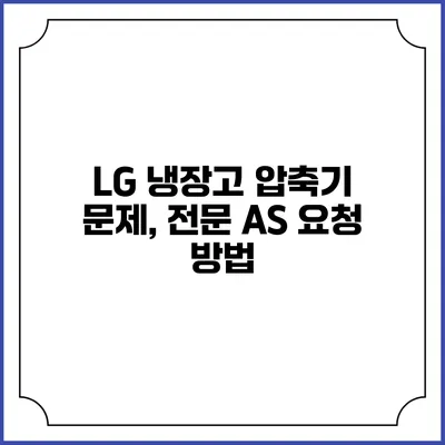 LG 냉장고 압축기 문제, 전문 AS 요청 방법