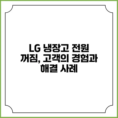 LG 냉장고 전원 꺼짐, 고객의 경험과 해결 사례
