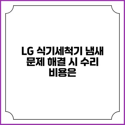 LG 식기세척기 냄새 문제 해결 시 수리 비용은?