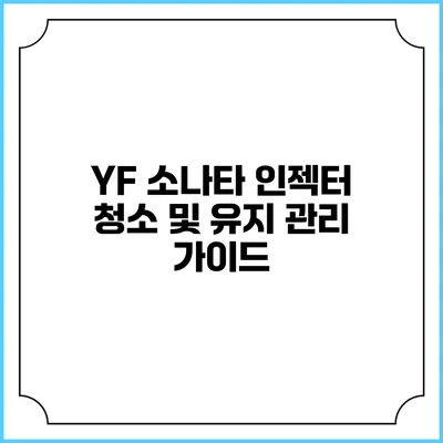 YF 소나타 인젝터 청소 및 유지 관리 가이드