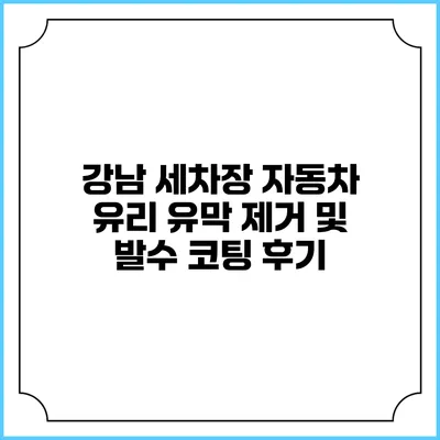 강남 세차장 자동차 유리 유막 제거 및 발수 코팅 후기