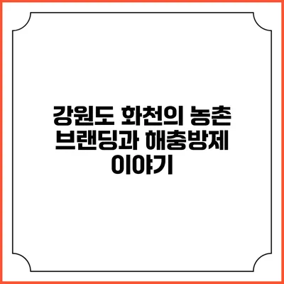 강원도 화천의 농촌 브랜딩과 해충방제 이야기