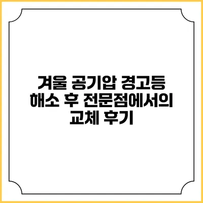 겨울 공기압 경고등 해소 후 전문점에서의 교체 후기