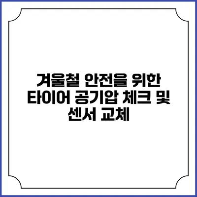 겨울철 안전을 위한 타이어 공기압 체크 및 센서 교체
