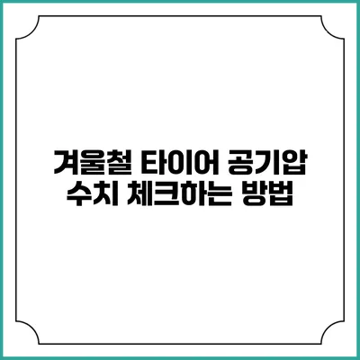 겨울철 타이어 공기압 수치 체크하는 방법
