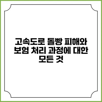 고속도로 돌빵 피해와 보험 처리 과정에 대한 모든 것