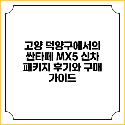 고양 덕양구에서의 싼타페 MX5 신차 패키지 후기와 구매 가이드