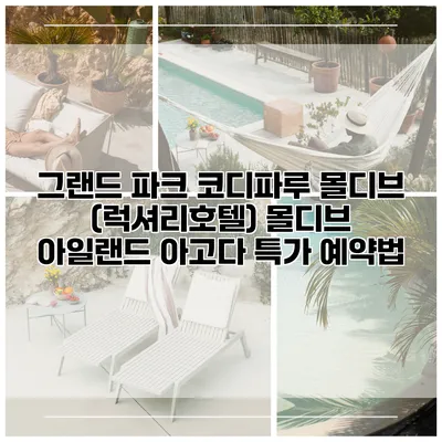 그랜드 파크 코디파루 몰디브 (럭셔리호텔) 몰디브 아일랜드 아고다 특가 예약법