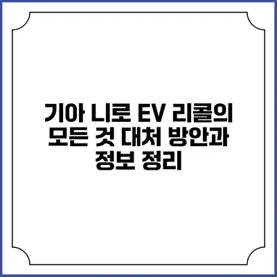 기아 니로 EV 리콜의 모든 것: 대처 방안과 정보 정리