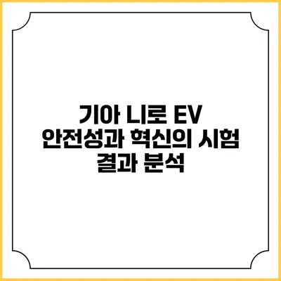 기아 니로 EV: 안전성과 혁신의 시험 결과 분석