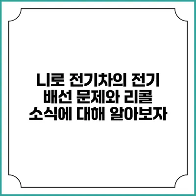 니로 전기차의 전기 배선 문제와 리콜 소식에 대해 알아보자