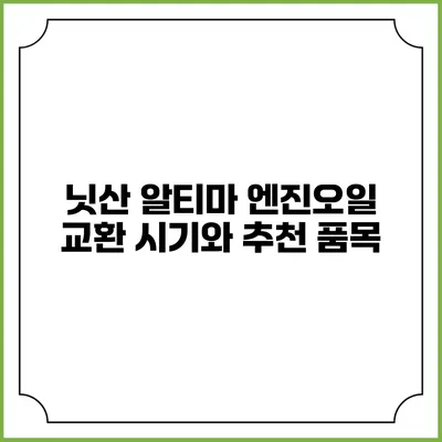 닛산 알티마 엔진오일 교환 시기와 추천 품목