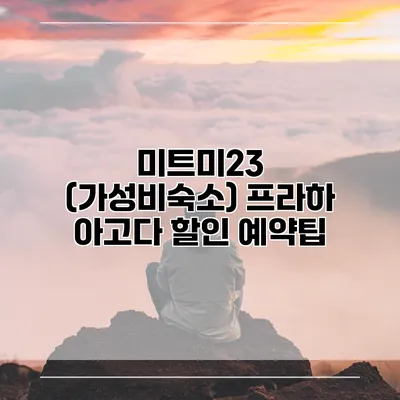미트미23 (가성비숙소) 프라하 아고다 할인 예약팁