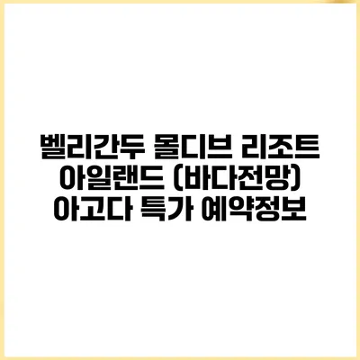 벨리간두 몰디브 리조트 아일랜드 (바다전망) 아고다 특가 예약정보