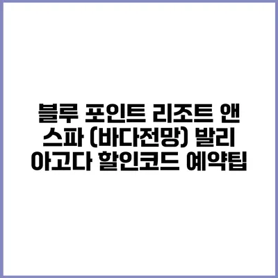 블루 포인트 리조트 앤 스파 (바다전망) 발리 아고다 할인코드 예약팁