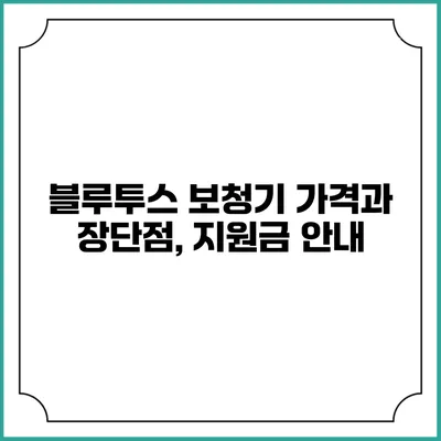 블루투스 보청기 가격과 장단점, 지원금 안내