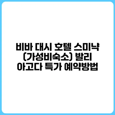 비바 대시 호텔 스미냑 (가성비숙소) 발리 아고다 특가 예약방법