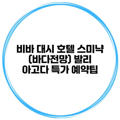 비바 대시 호텔 스미냑 (바다전망) 발리 아고다 특가 예약팁