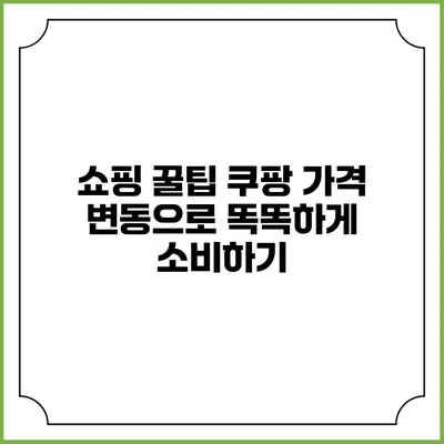 쇼핑 꿀팁 쿠팡 가격 변동으로 똑똑하게 소비하기