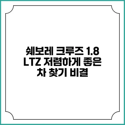 쉐보레 크루즈 1.8 LTZ 저렴하게 좋은 차 찾기 비결