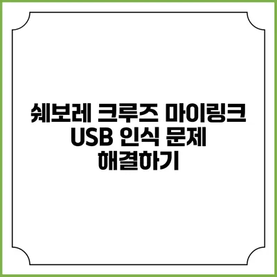 쉐보레 크루즈 마이링크 USB 인식 문제 해결하기