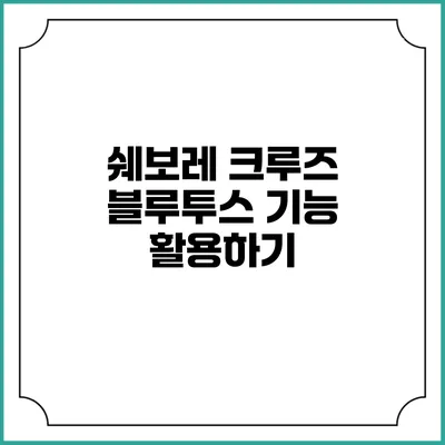 쉐보레 크루즈 블루투스 기능 활용하기