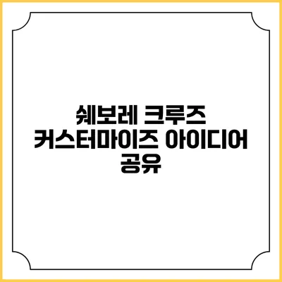 쉐보레 크루즈 커스터마이즈 아이디어 공유