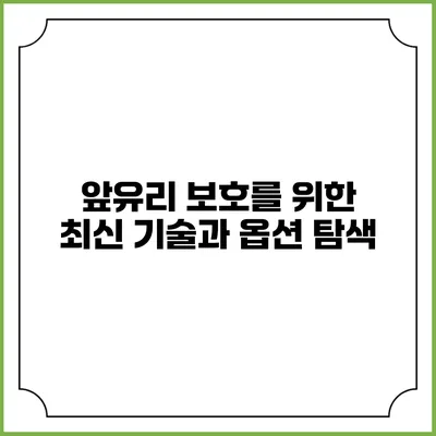 앞유리 보호를 위한 최신 기술과 옵션 탐색