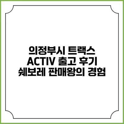 의정부시 트랙스 ACTIV 출고 후기 쉐보레 판매왕의 경험