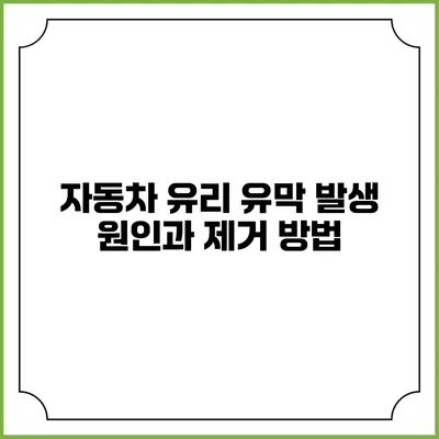 자동차 유리 유막 발생 원인과 제거 방법