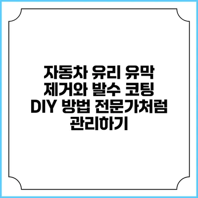 자동차 유리 유막 제거와 발수 코팅 DIY 방법: 전문가처럼 관리하기