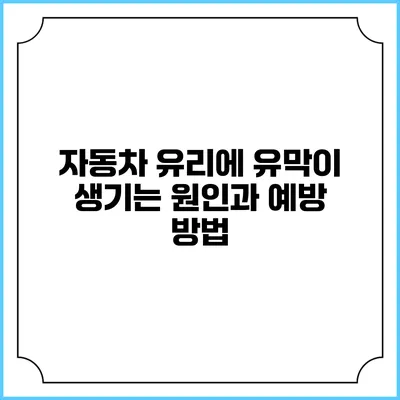 자동차 유리에 유막이 생기는 원인과 예방 방법