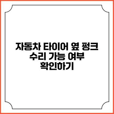 자동차 타이어 옆 펑크 수리 가능 여부 확인하기