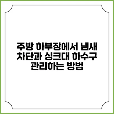 주방 하부장에서 냄새 차단과 싱크대 하수구 관리하는 방법