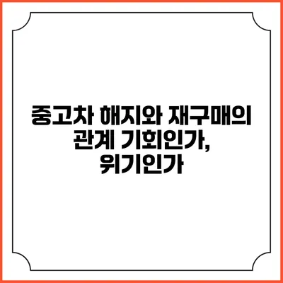 중고차 해지와 재구매의 관계: 기회인가, 위기인가?