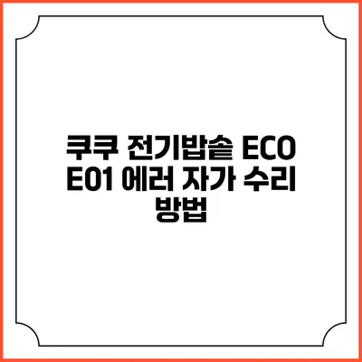 쿠쿠 전기밥솥 ECO E01 에러 자가 수리 방법