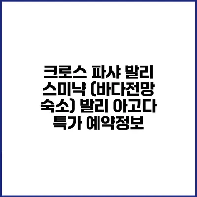 크로스 파샤 발리 스미냑 (바다전망 숙소) 발리 아고다 특가 예약정보