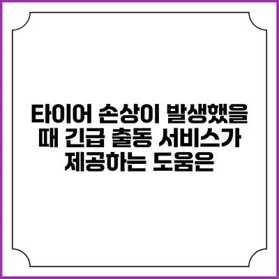 타이어 손상이 발생했을 때 긴급 출동 서비스가 제공하는 도움은?