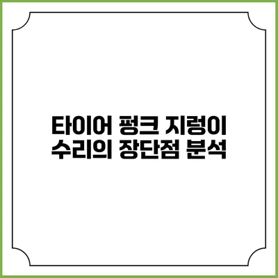 타이어 펑크 지렁이 수리의 장단점 분석