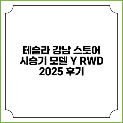 테슬라 강남 스토어 시승기 모델 Y RWD 2025 후기