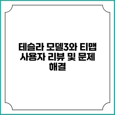 테슬라 모델3와 티맵 사용자 리뷰 및 문제 해결