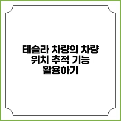 테슬라 차량의 차량 위치 추적 기능 활용하기