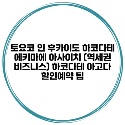 토요코 인 후카이도 하코다테 에키마에 아사이치 (역세권 비즈니스) 하코다테 아고다 할인예약 팁